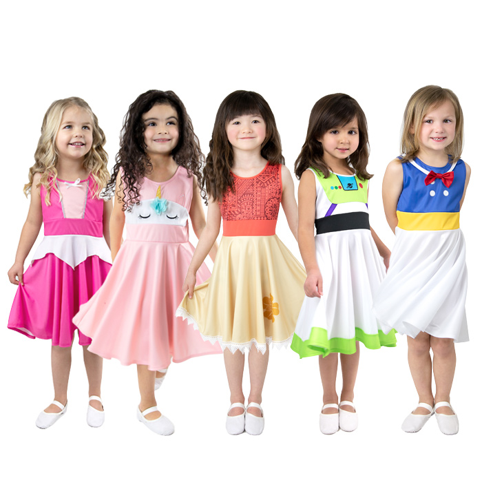 なりきりワンピース キャラクター コスチューム プリンセス 子供 ドレス キッズ 子ども お姫様 フリル ワンピース 女の子 仮装 2歳 4歳 6歳 8歳 女の子 誕生日 プレゼント ハロウィン クリスマス コスプレ コスプレ衣装 子供用プリンセスドレス ディズニー