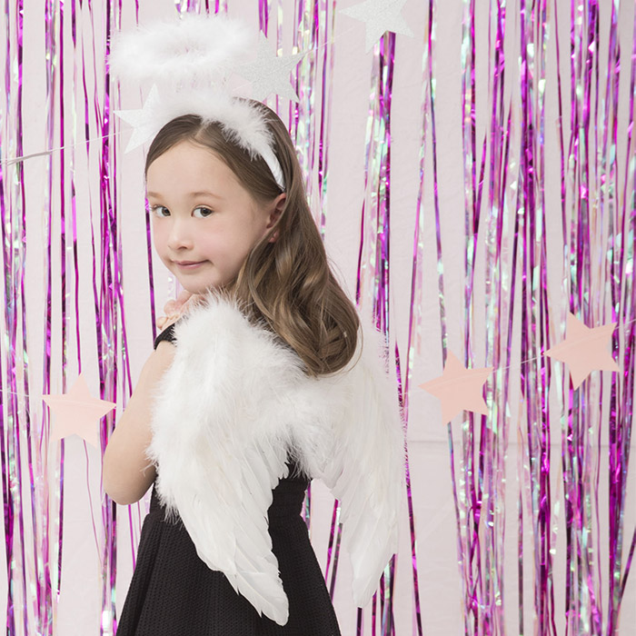 天使の羽＆カチューシャセット 白＞∥子供用プリンセスドレス