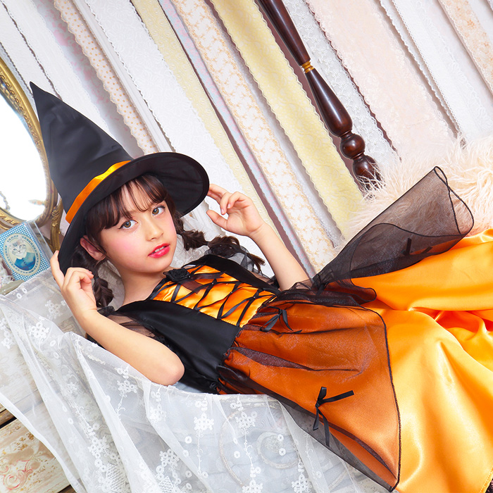 ハロウィン コスプレ 魔女  衣装 仮装 ドレス キッズ